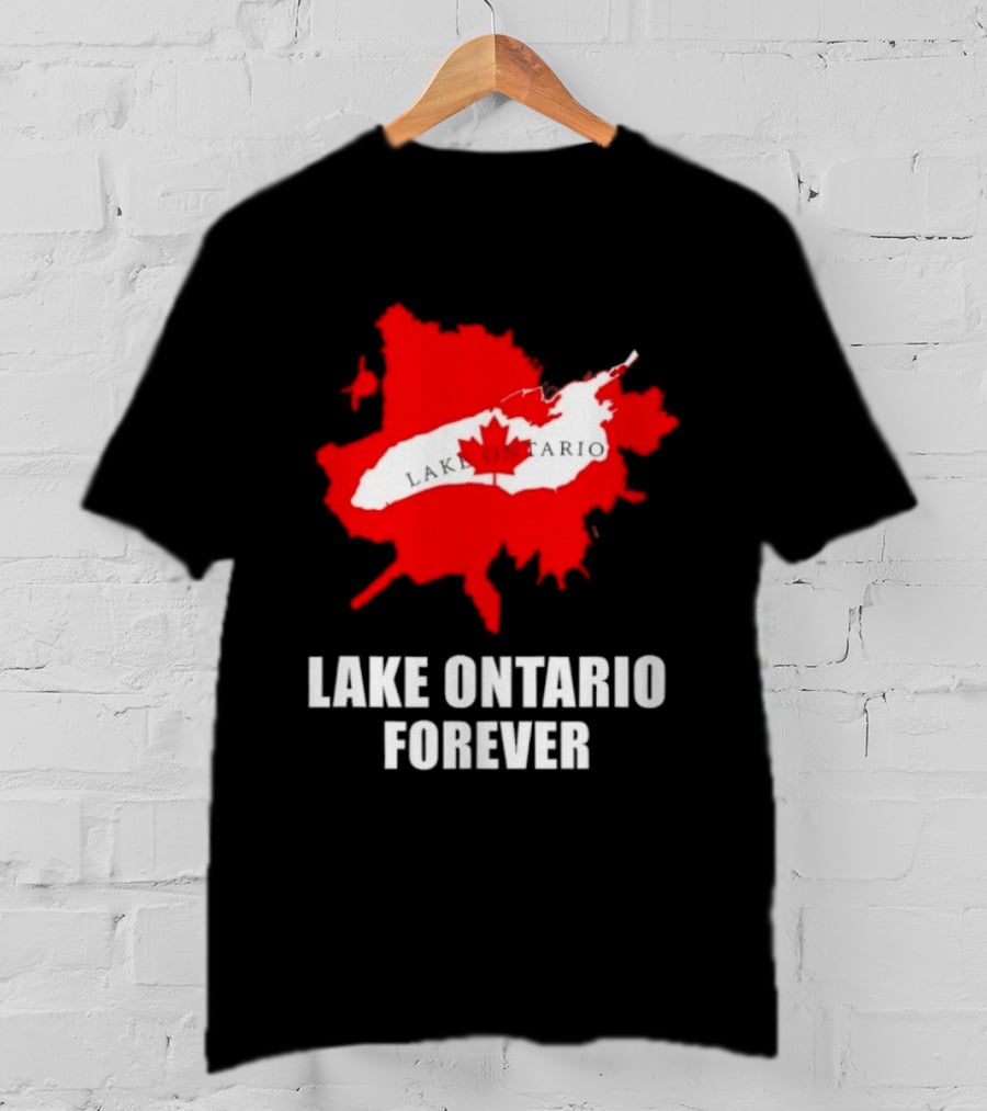 Lake Ontario Forever Canada Map Red Leaf T-Shirt
