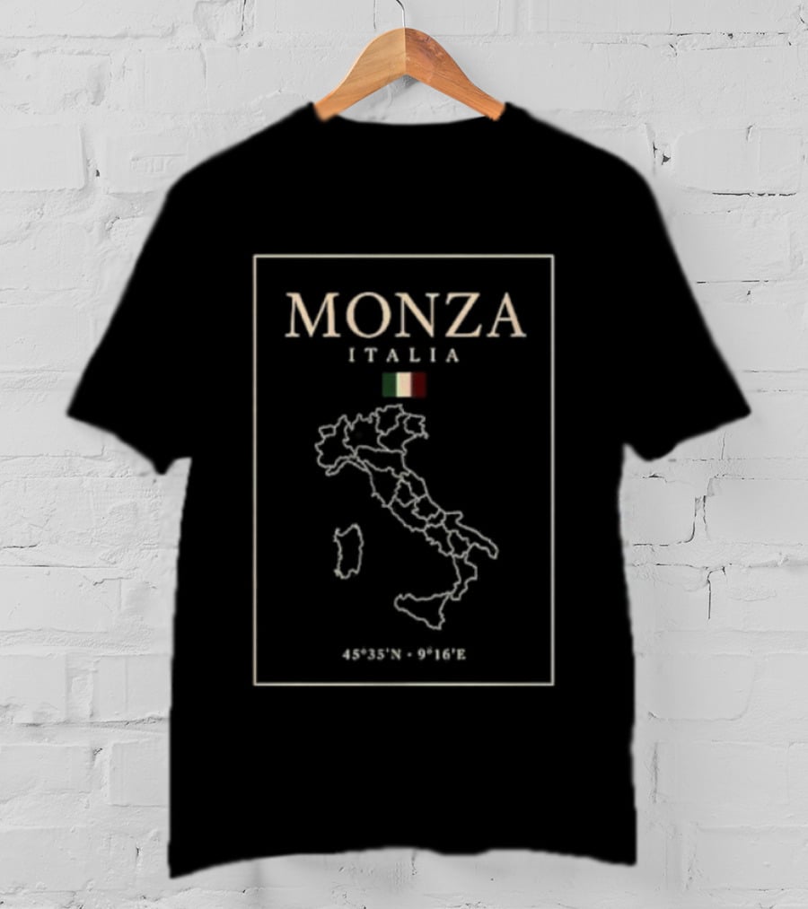 Monza Italia State Italian Flag Map T-Shirt