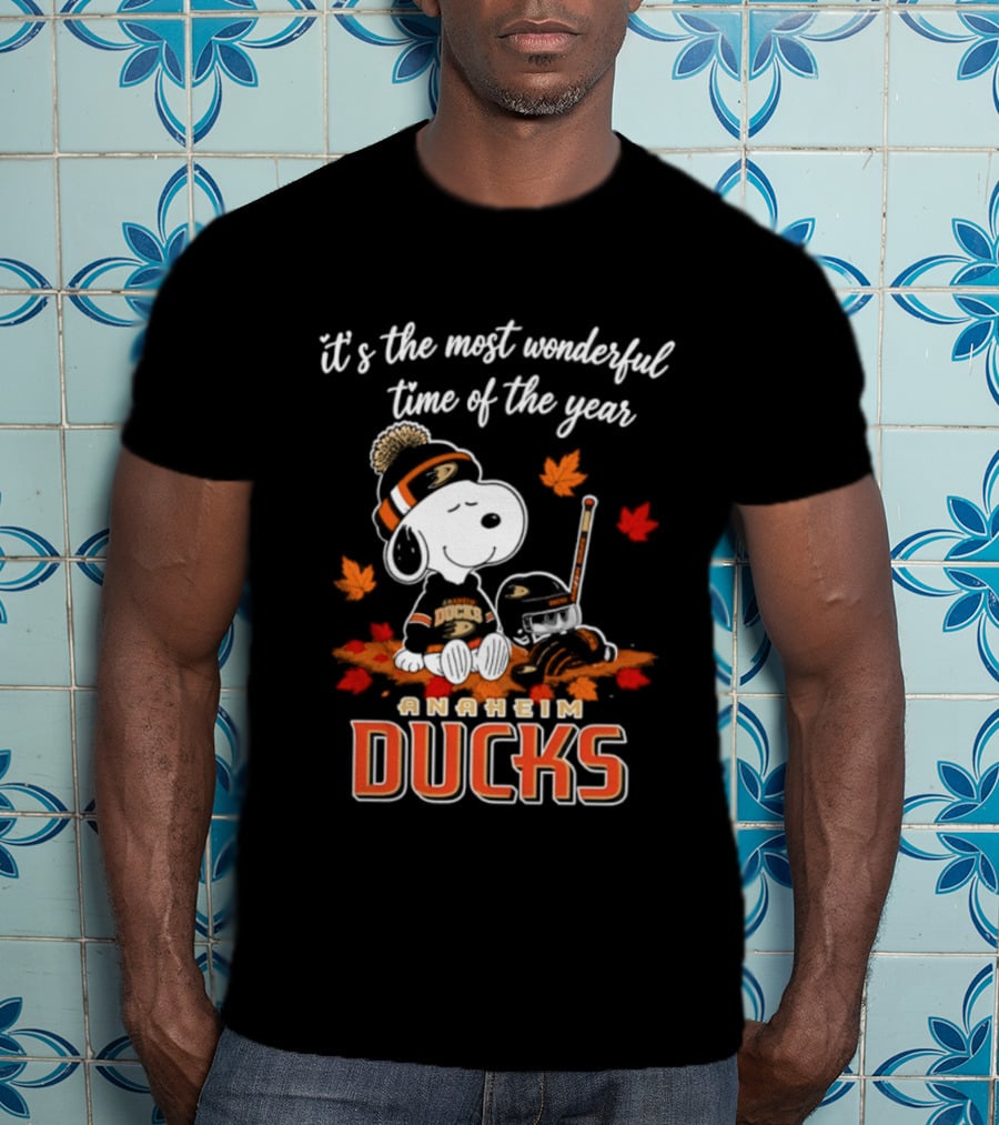 Anaheim Ducks Snoopy Halloween It's The Most Wonderful Time Of The Year 2026 T-Shirt