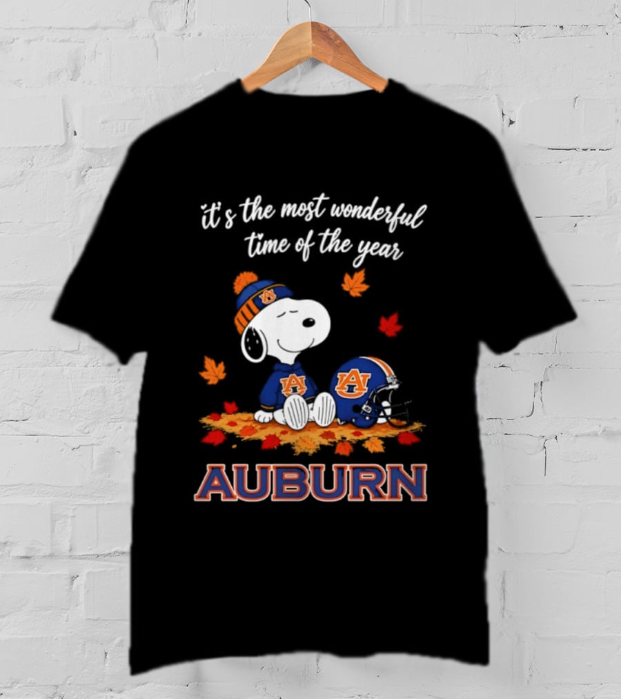 Auburn Tigers Snoopy It's The Most Wonderful Time Of The Year Halloween 2026 T-Shirt