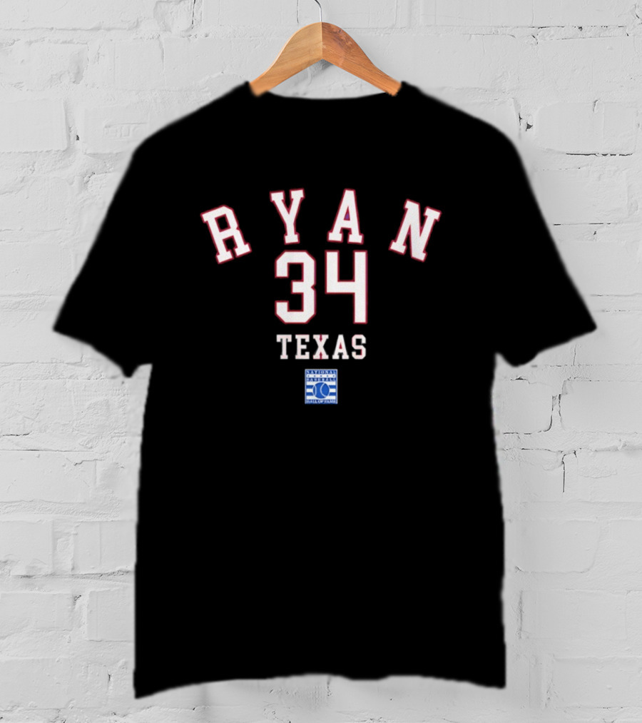 Texas Rangers Ryan 34 National Baseball Hall Of Fame T-Shirt