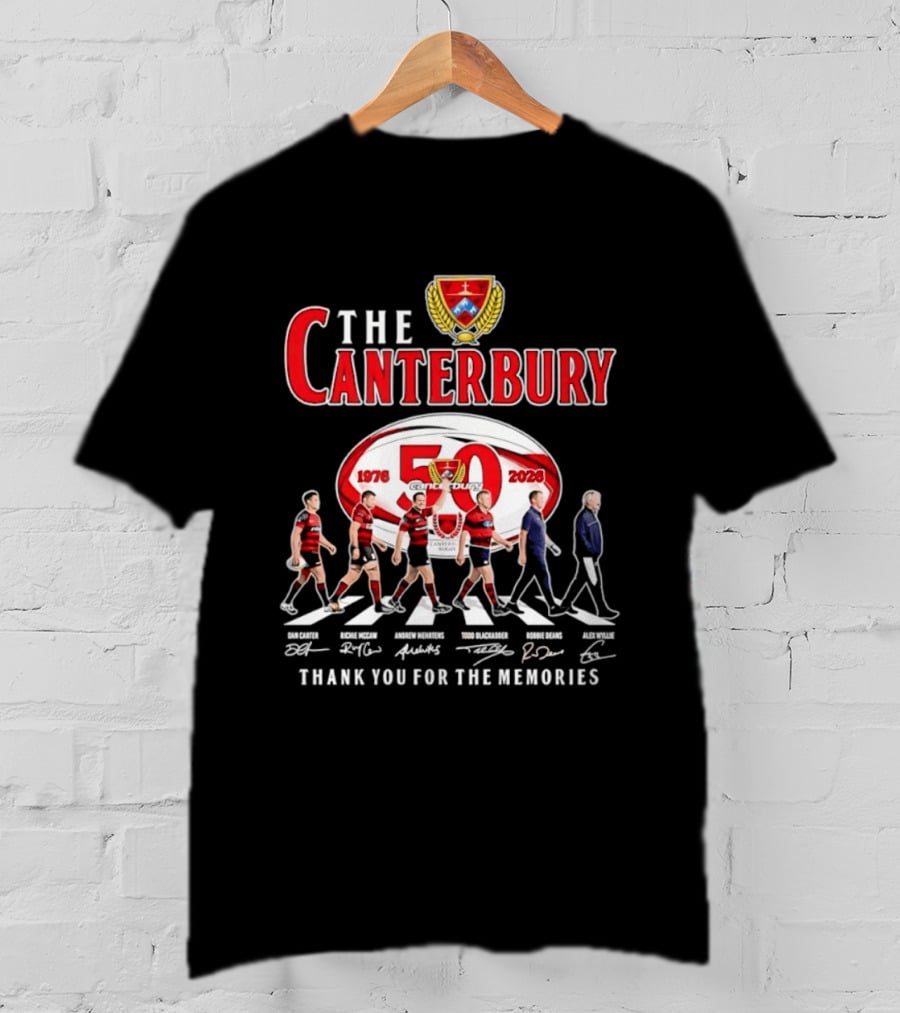 The Canterbury Rugby 50 Years 1976 2026 Thank You For The Memories Signatures T-Shirt