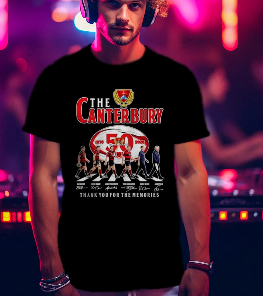 The Canterbury Rugby 50 Years 1976 2026 Thank You For The Memories Signatures T-Shirt