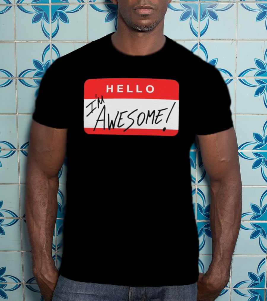 The Miz WWE Hello I'm Awesome Badge Стicker T-Shirt