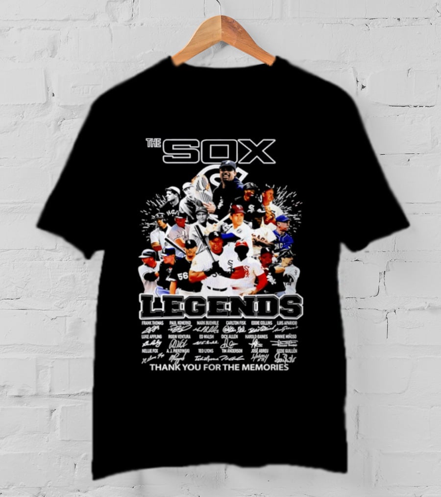 The Sox Legends Chicago White Sox Thank You For The Memories MLB Signatures T-Shirt