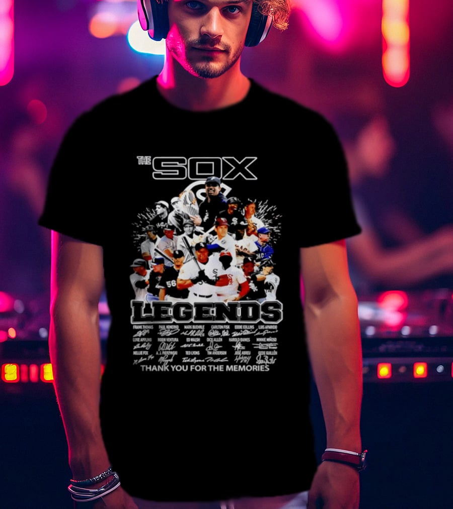 The Sox Legends Chicago White Sox Thank You For The Memories MLB Signatures T-Shirt