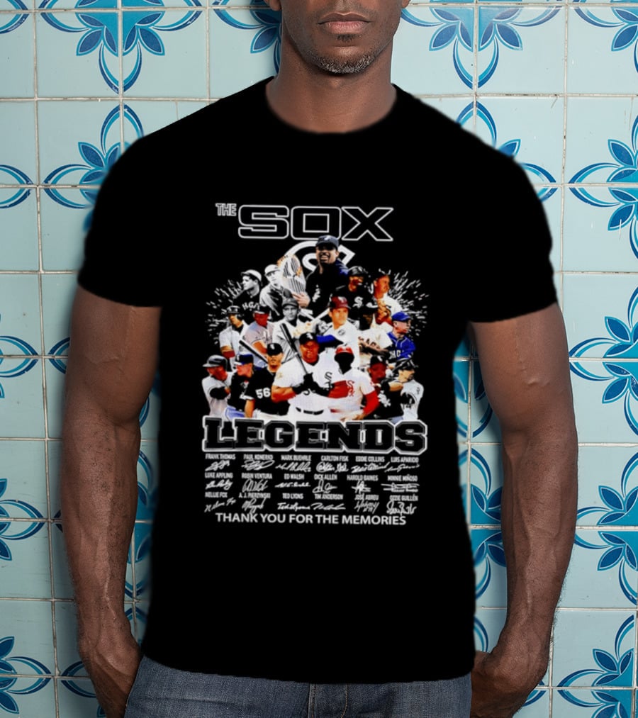 The Sox Legends Chicago White Sox Thank You For The Memories MLB Signatures T-Shirt
