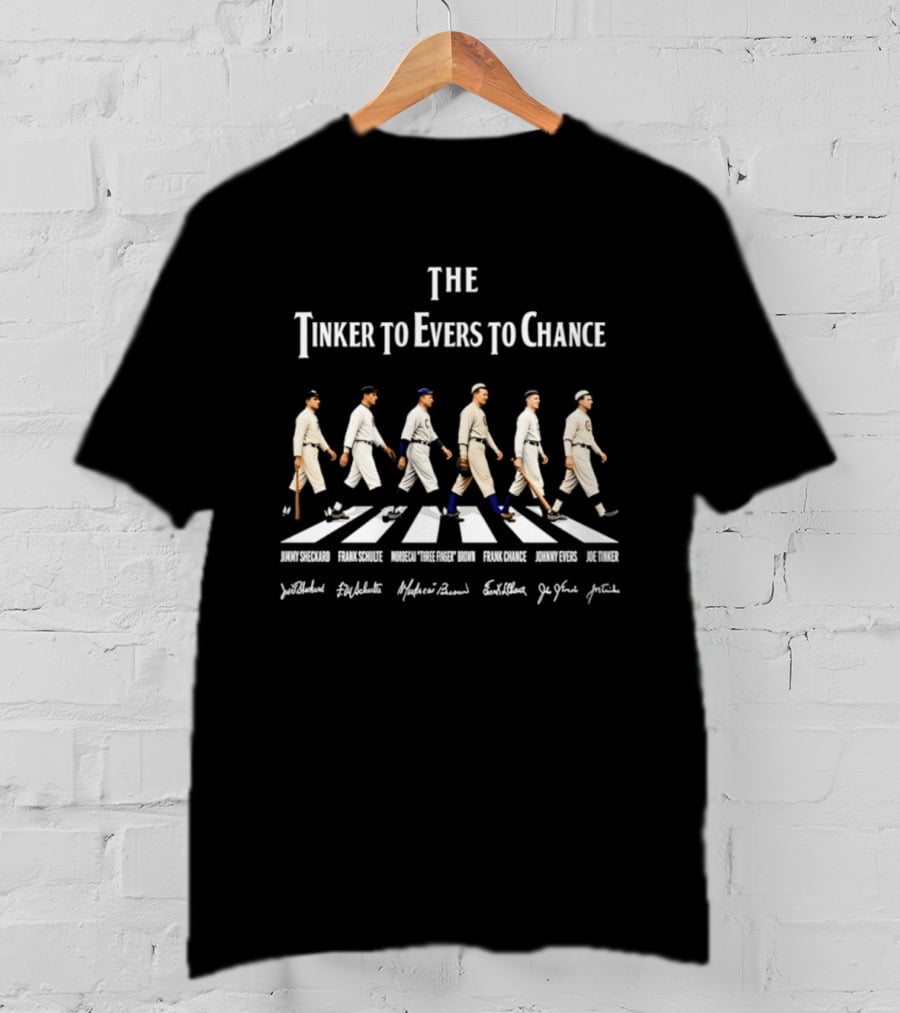 Chicago Cubs Tinker Evers Chance Abbey Road Baseball Legends Signatures T-Shirt