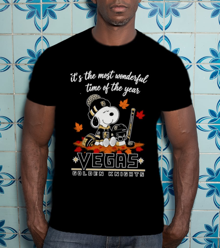 Vegas Golden Knights Snoopy Autumn 2026 It's The Most Wonderful Time Of The Year T-Shirt