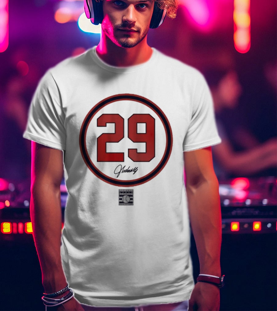 John Smoltz 29 Signature Red Circle T-Shirt