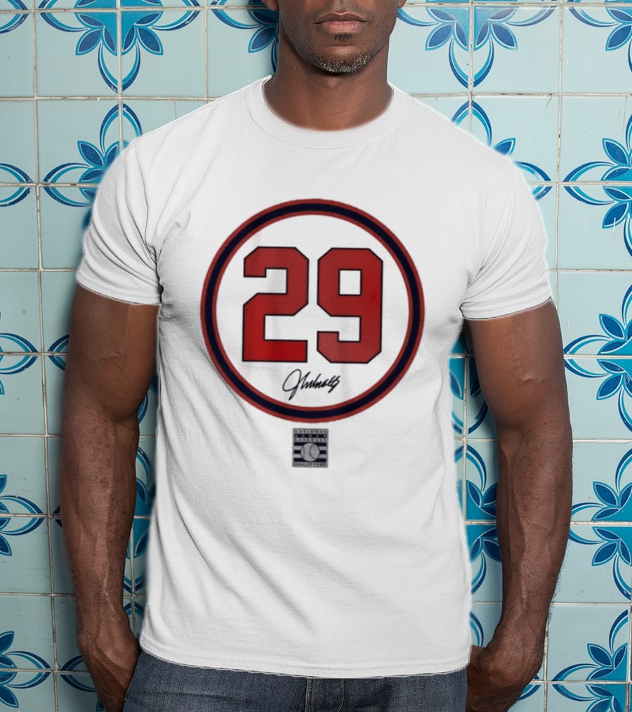 John Smoltz 29 Signature Red Circle T-Shirt