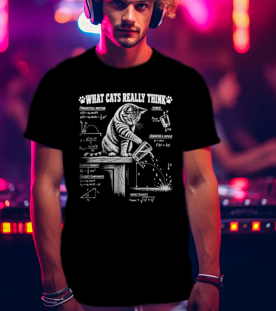 What Cats Really Think Physics With Formulas And Diagrams T-Shirt