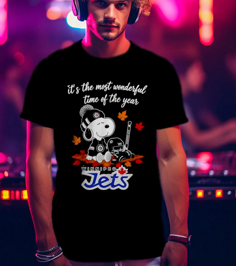 Winnipeg Jets Snoopy It's The Most Wonderful Time Of The Year 2026 T-Shirt