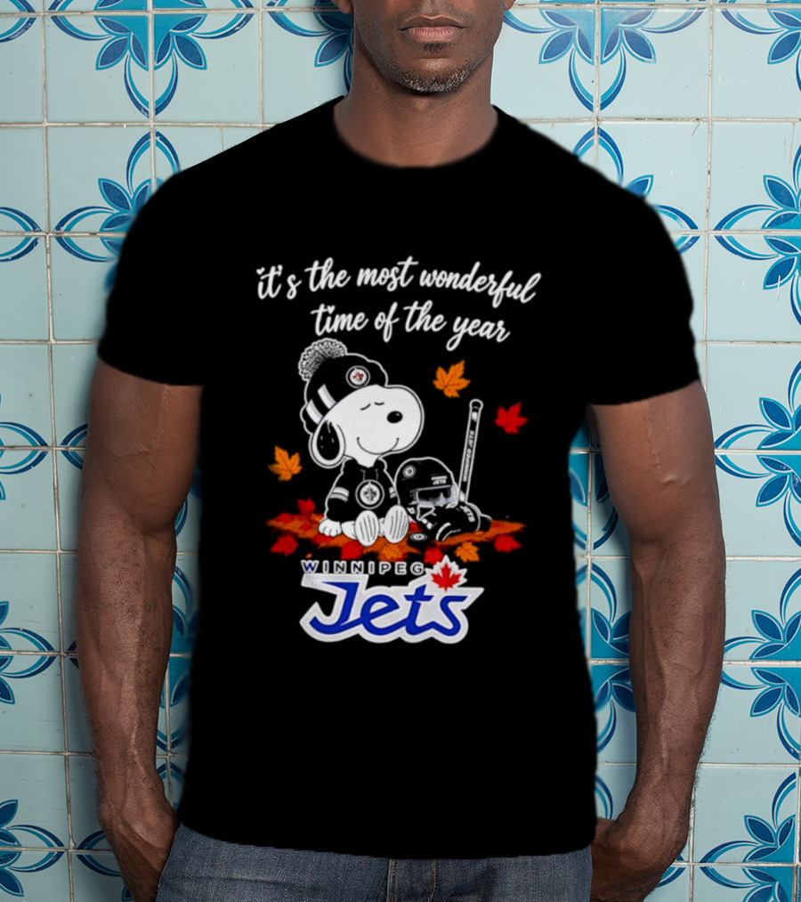 Winnipeg Jets Snoopy It's The Most Wonderful Time Of The Year 2026 T-Shirt