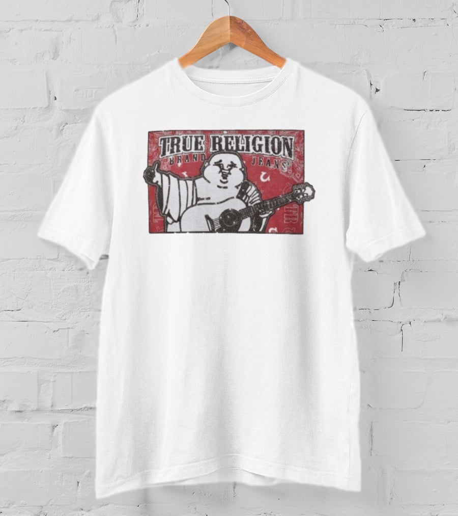 True Religion Brand Jeans Crystal Buddha Bandana T-Shirt