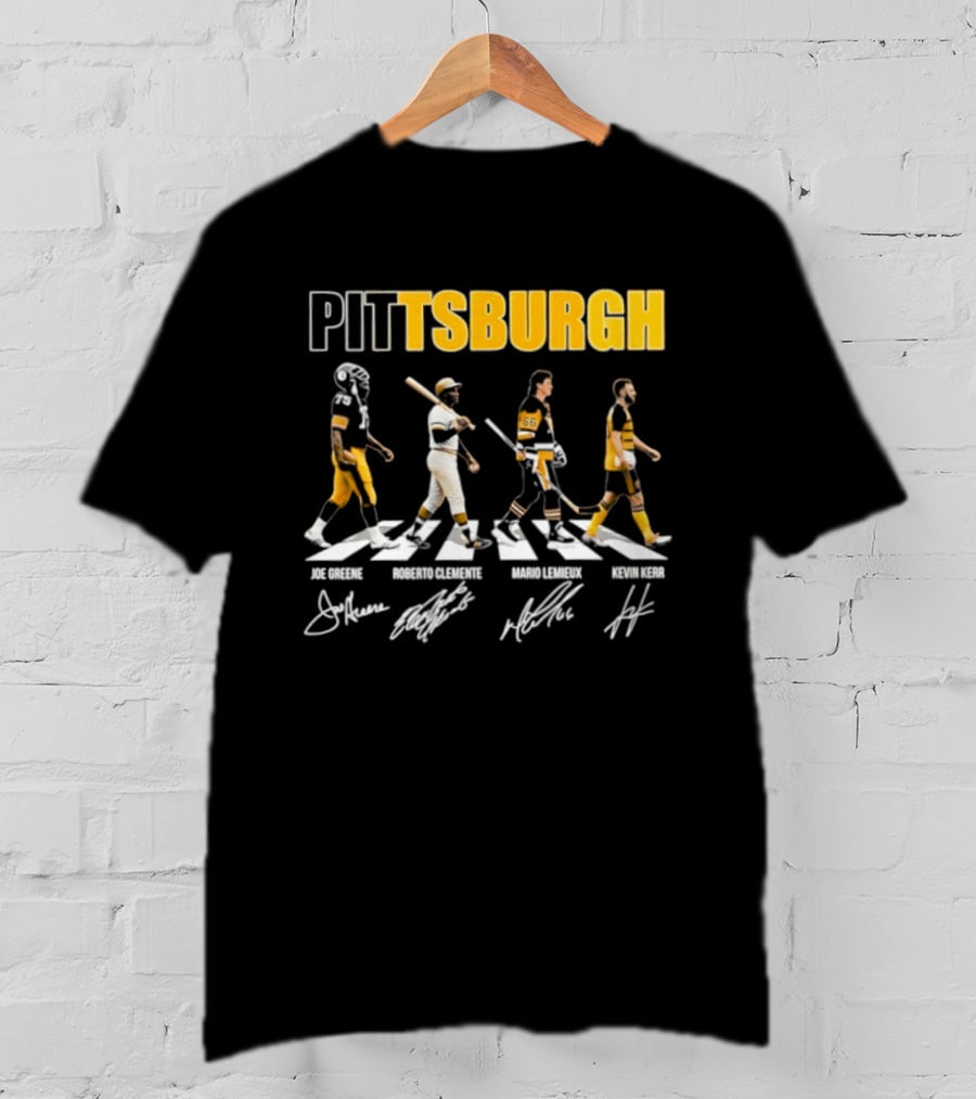 Pittsburgh Steelers Pirates Penguins Crossing Signatures T-Shirt