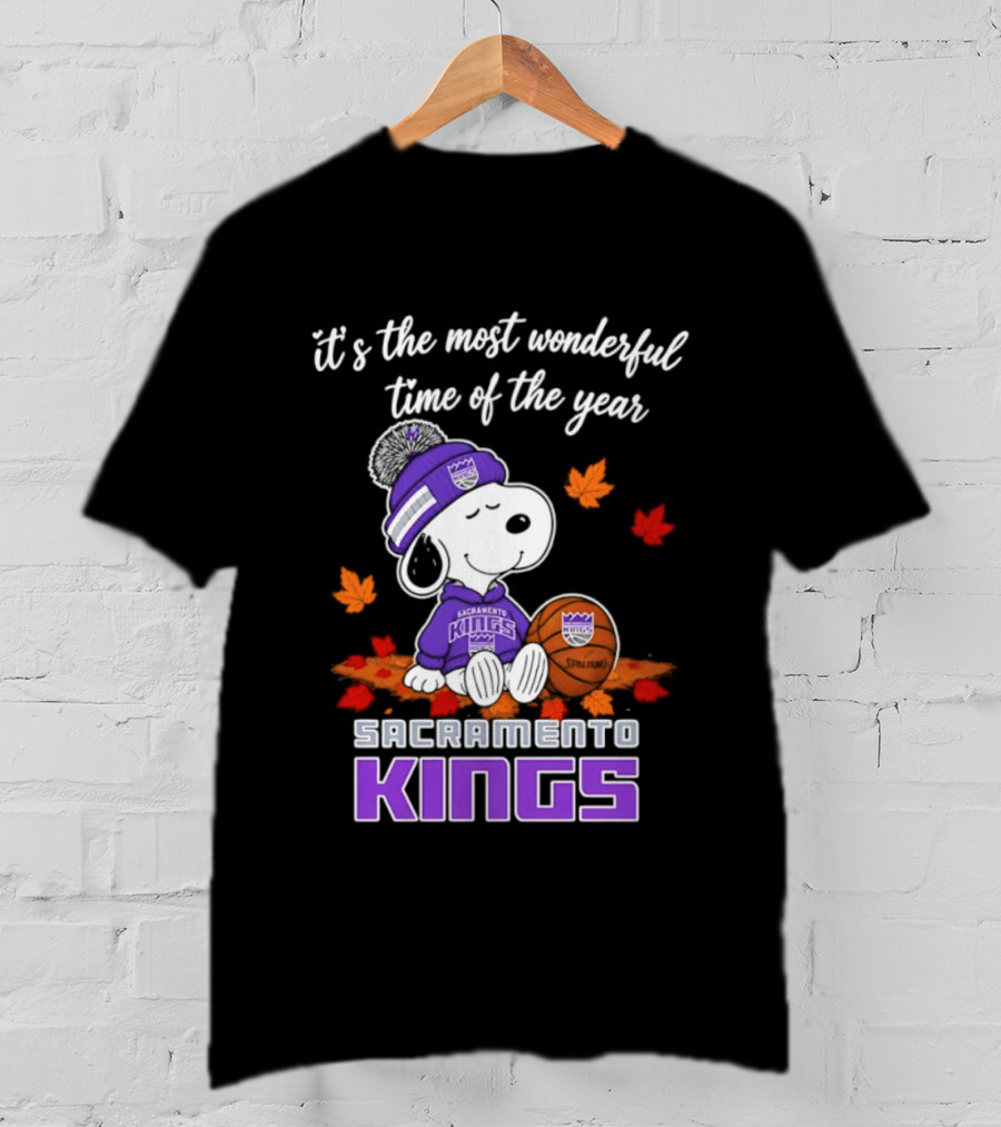 Sacramento Kings Snoopy Halloween It's The Most Wonderful Time Of The Year T-Shirt