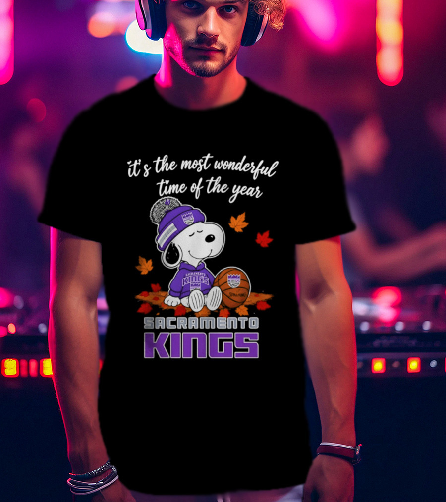 Sacramento Kings Snoopy Halloween It's The Most Wonderful Time Of The Year T-Shirt