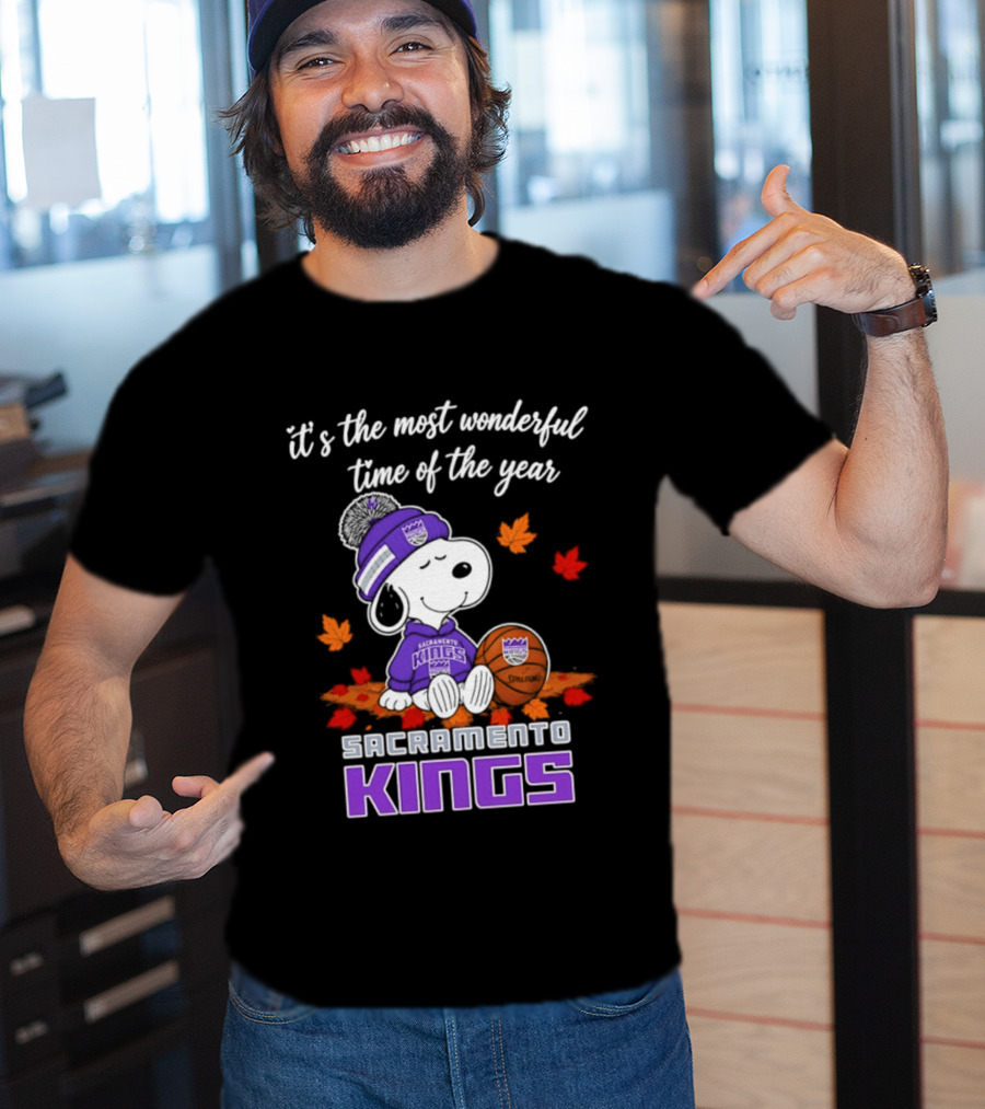 Sacramento Kings Snoopy Halloween It's The Most Wonderful Time Of The Year T-Shirt