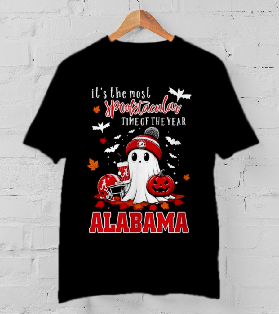 Alabama Crimson Tide Halloween Ghost It's The Most Spooktacular Time Of The Year 2026 T-Shirt