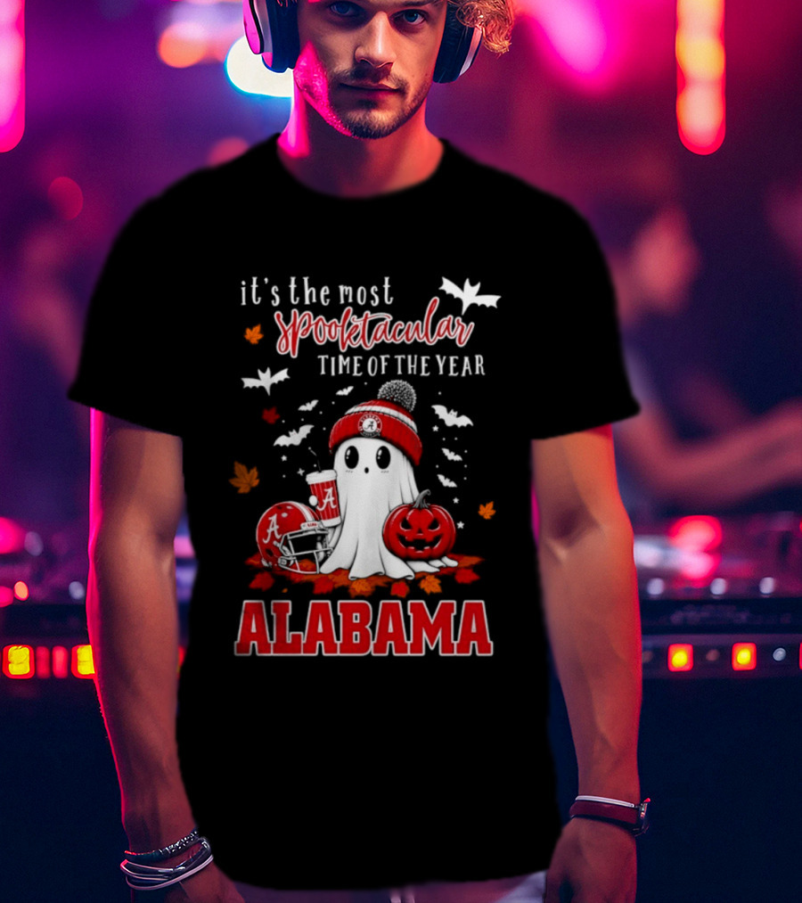 Alabama Crimson Tide Halloween Ghost It's The Most Spooktacular Time Of The Year 2026 T-Shirt