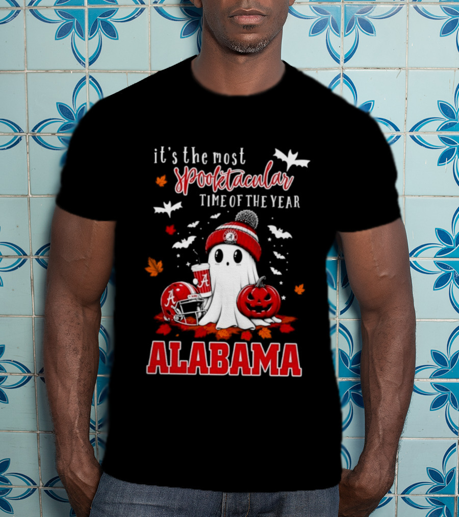 Alabama Crimson Tide Halloween Ghost It's The Most Spooktacular Time Of The Year 2026 T-Shirt