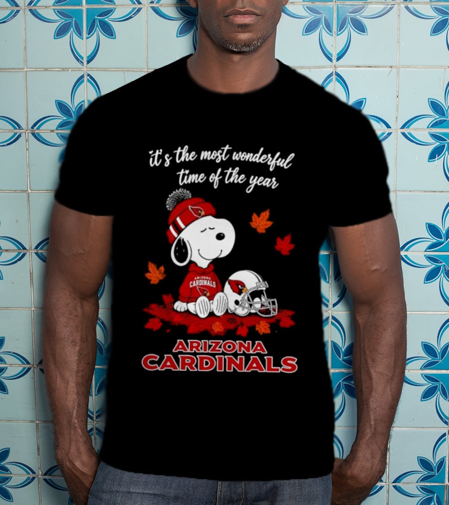 Arizona Cardinals Snoopy Fall Halloween It's The Most Wonderful Time Of The Year 2026 T-Shirt