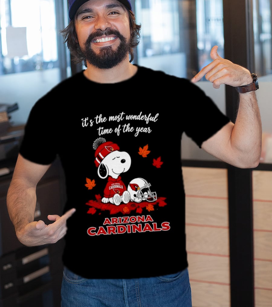 Arizona Cardinals Snoopy Fall Halloween It's The Most Wonderful Time Of The Year 2026 T-Shirt