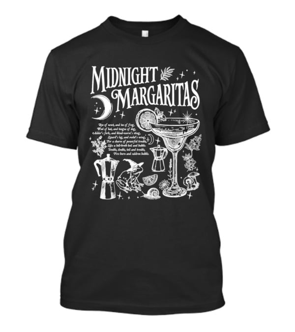 Midnight Margaritas Recipe Magic Mix With Moon And Lime T-Shirt