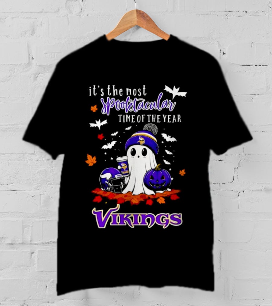 Vikings Halloween 2026 It's The Most Spooktacular Time Of The Year T-Shirt