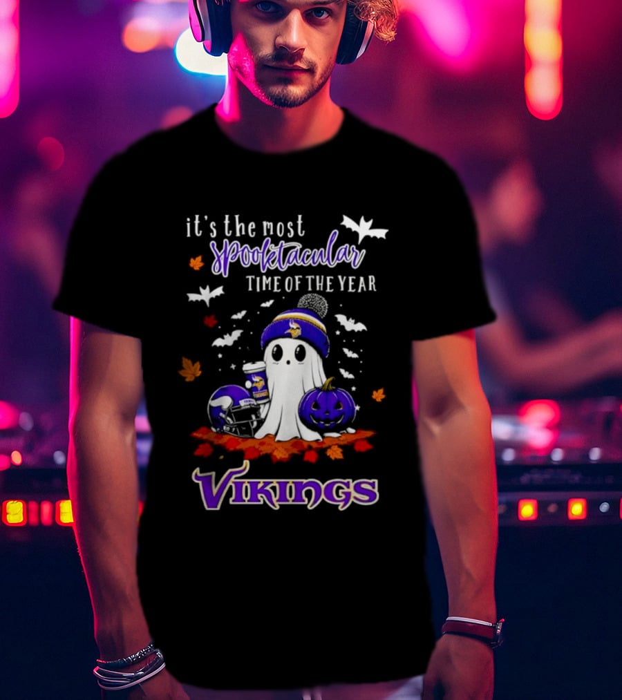 Vikings Halloween 2026 It's The Most Spooktacular Time Of The Year T-Shirt