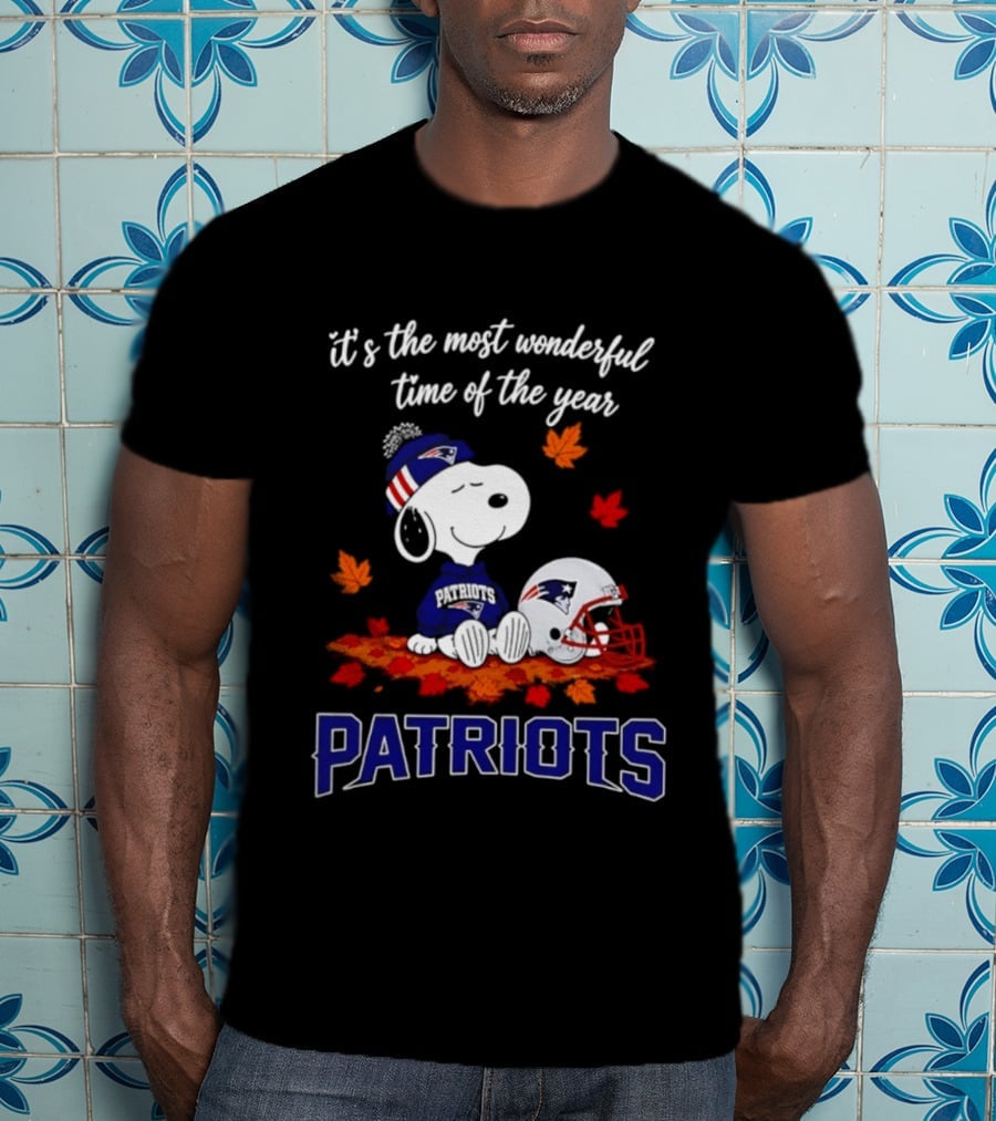 New England Patriots Snoopy Fall Halloween 2026 Most Wonderful Time Of The Year T-Shirt