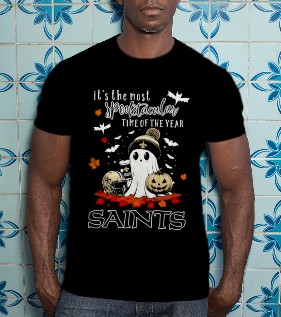 New Orleans Saints Halloween Ghost 2026 It's The Most Spooktacular Time Of The Year T-Shirt