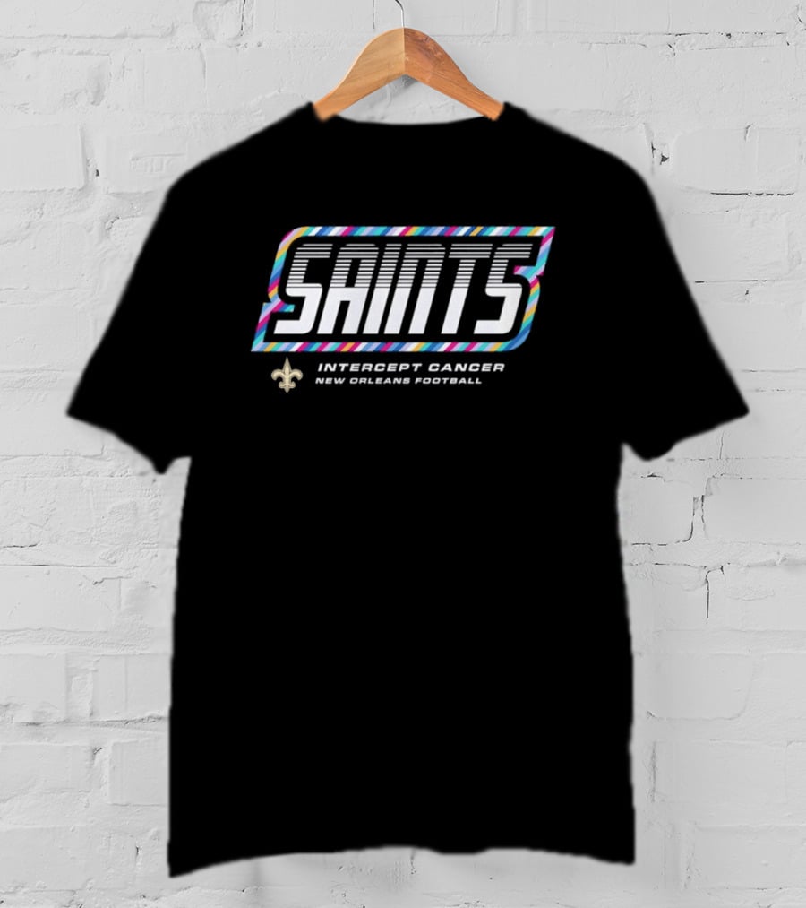 New Orleans Saints Intercept Cancer New Orleans Football 2026 Crucial Catch T-Shirt