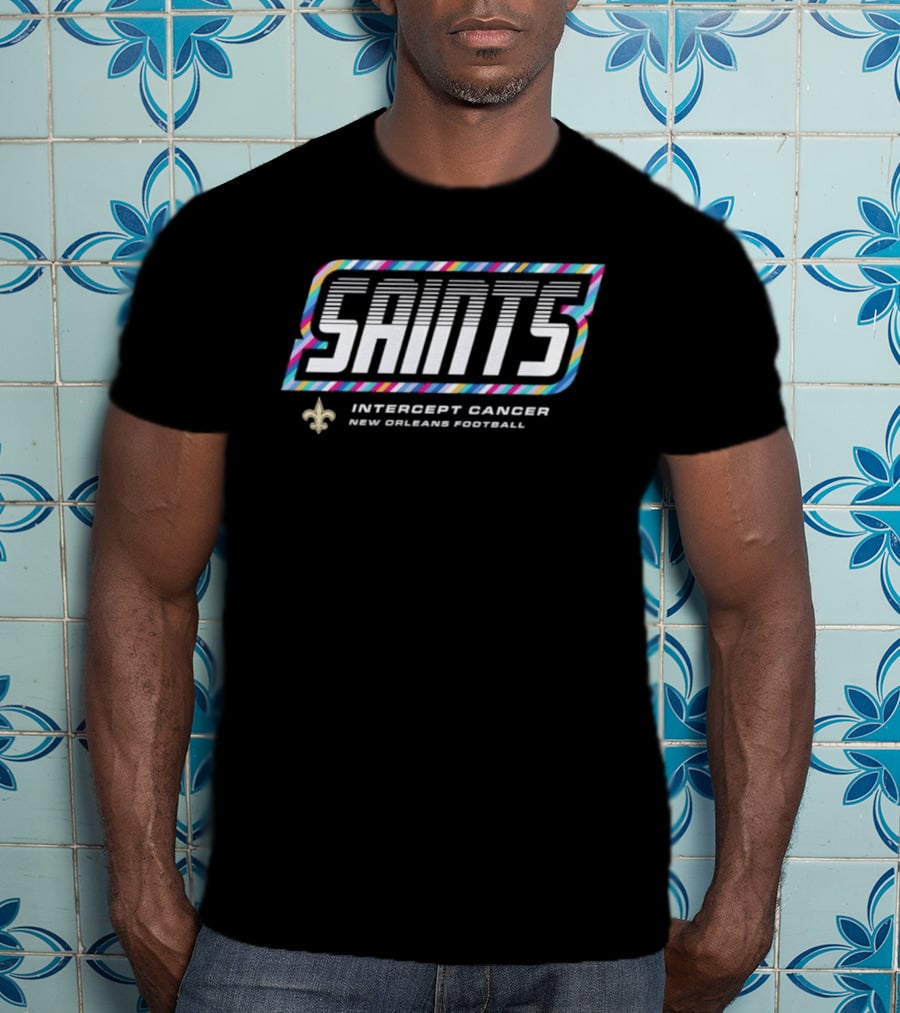 New Orleans Saints Intercept Cancer New Orleans Football 2026 Crucial Catch T-Shirt