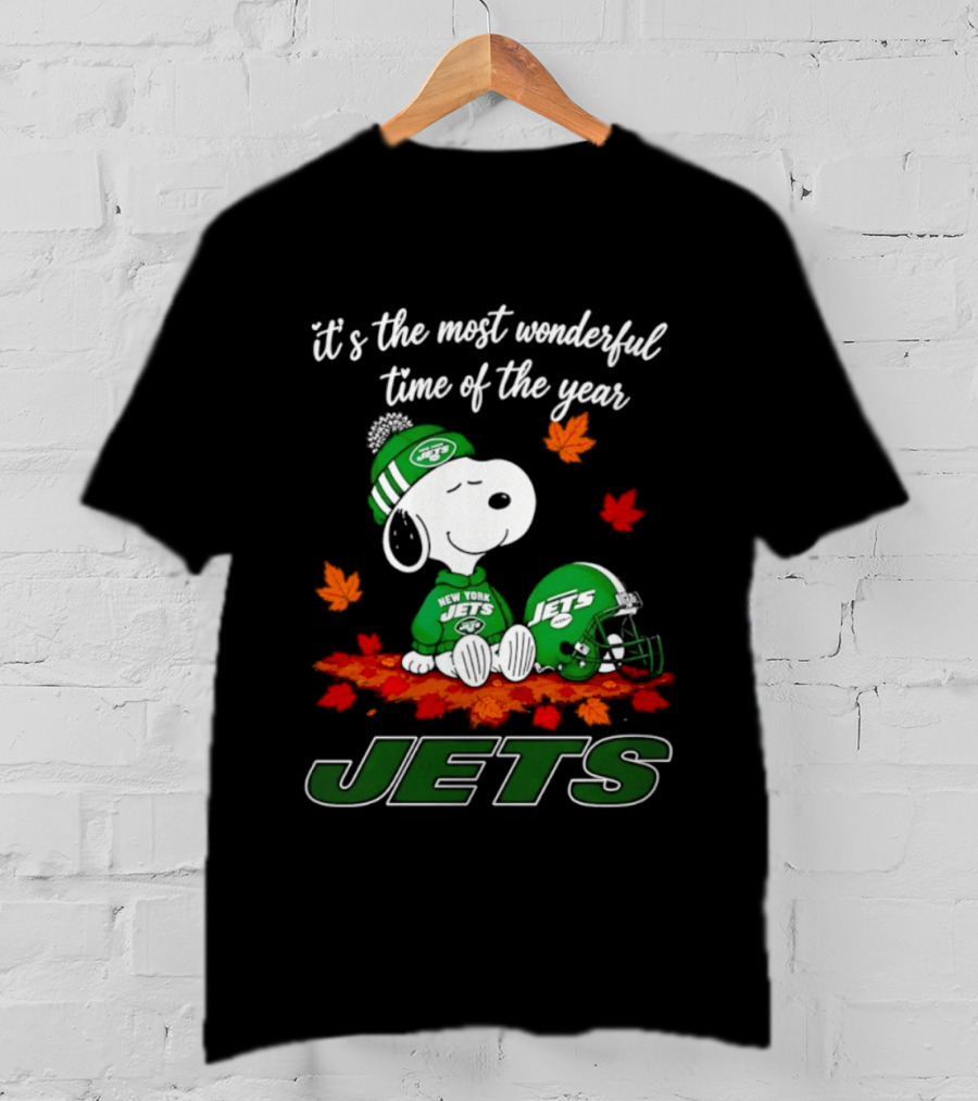 New York Jets Snoopy Fall Halloween 2026 Most Wonderful Time Of The Year T-Shirt