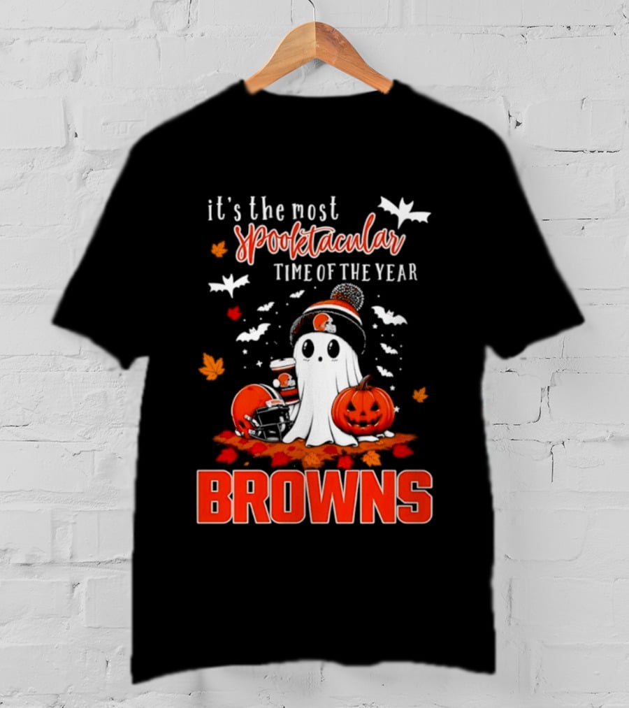 Cleveland Browns Spooktacular Halloween Ghost Time Of The Year T-Shirt