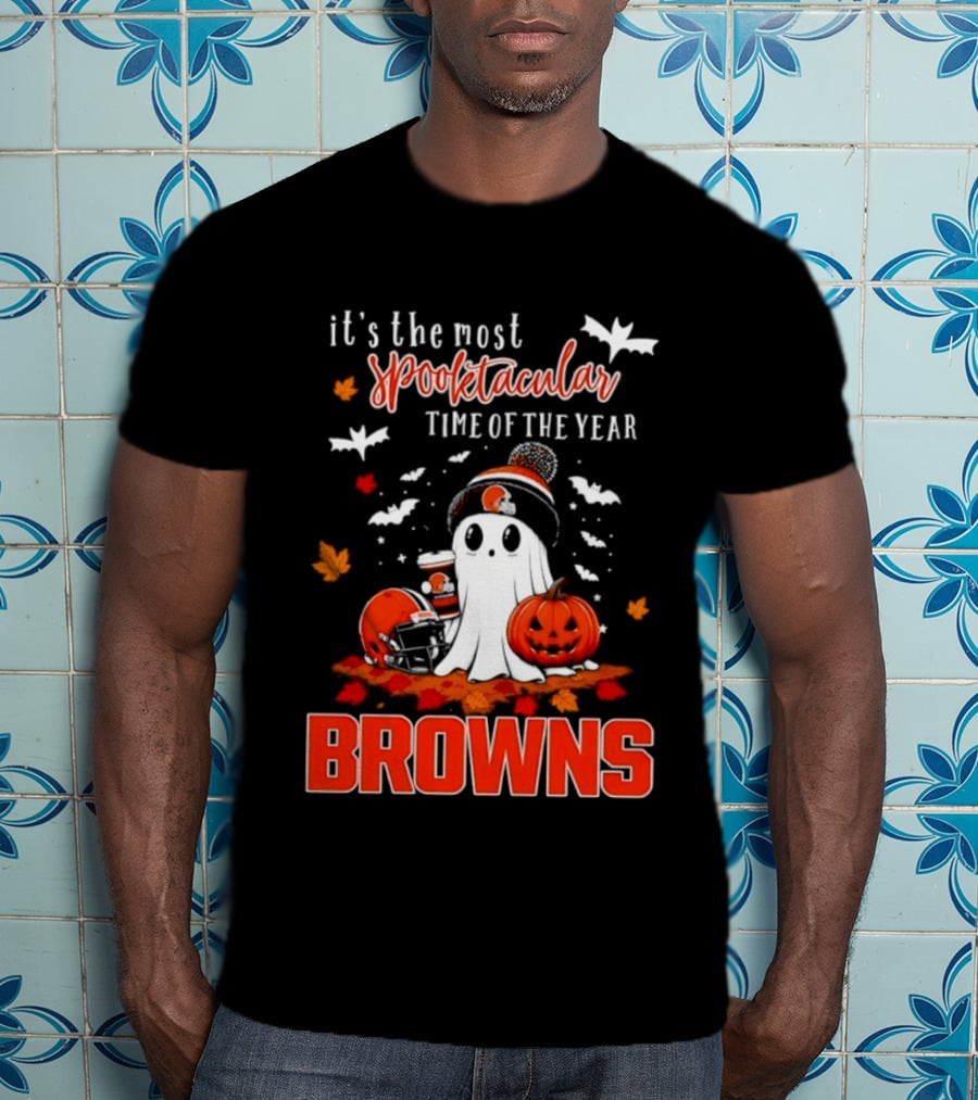 Cleveland Browns Spooktacular Halloween Ghost Time Of The Year T-Shirt