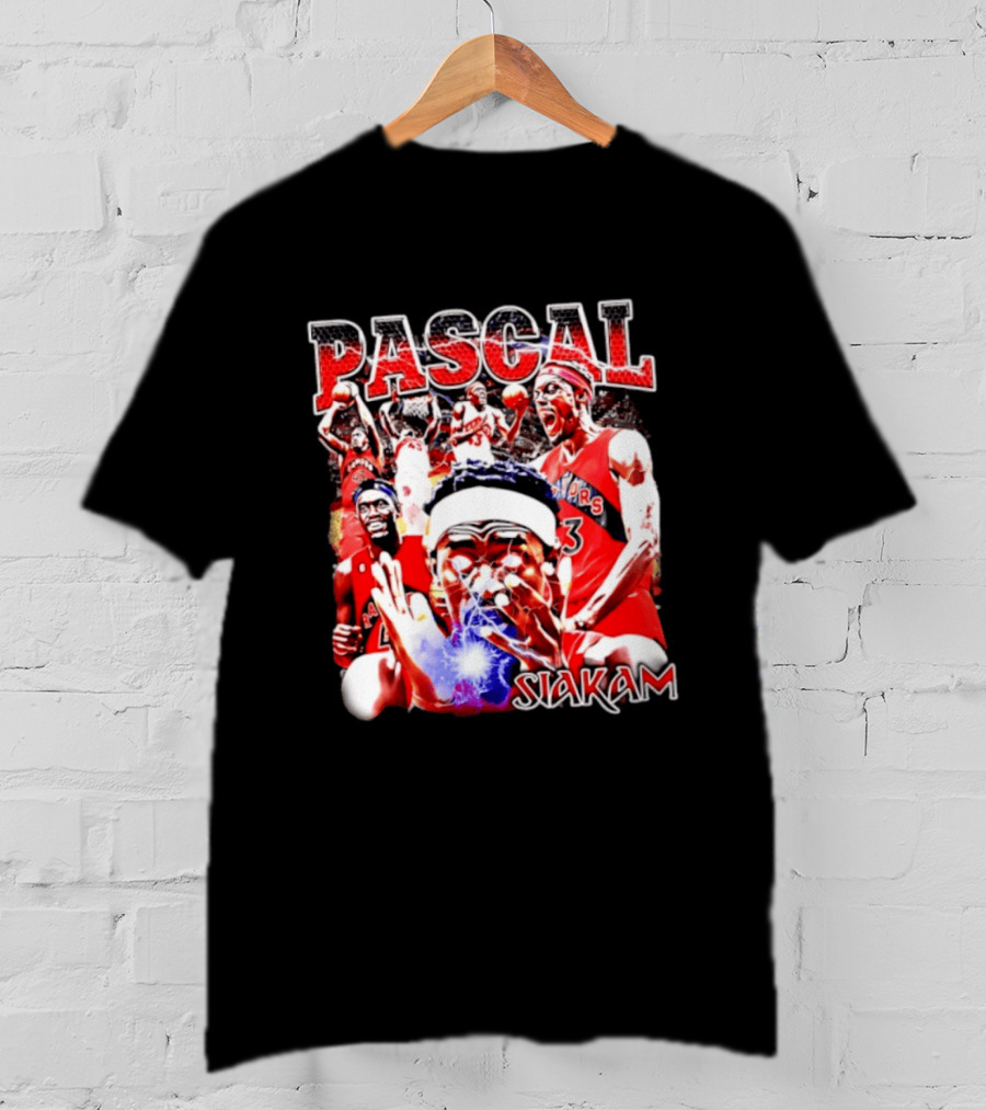 Pascal Siakam Toronto Raptors Thunder Eyes Basketball Player Action Collage T-Shirt