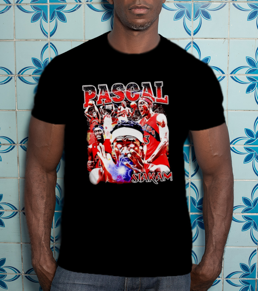 Pascal Siakam Toronto Raptors Thunder Eyes Basketball Player Action Collage T-Shirt