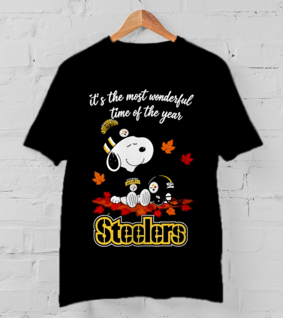Pittsburgh Steelers Snoopy Fall Halloween 2026 It's The Most Wonderful Time Of The Year T-Shirt