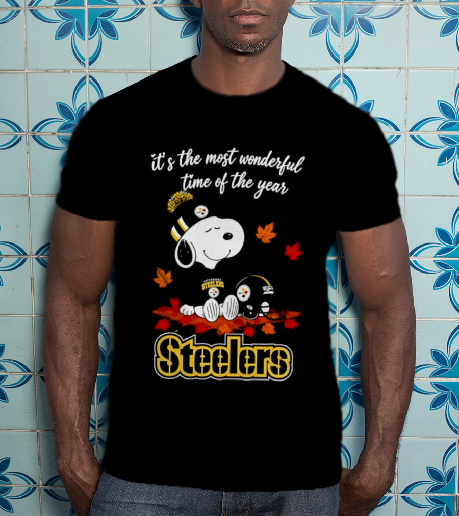 Pittsburgh Steelers Snoopy Fall Halloween 2026 It's The Most Wonderful Time Of The Year T-Shirt