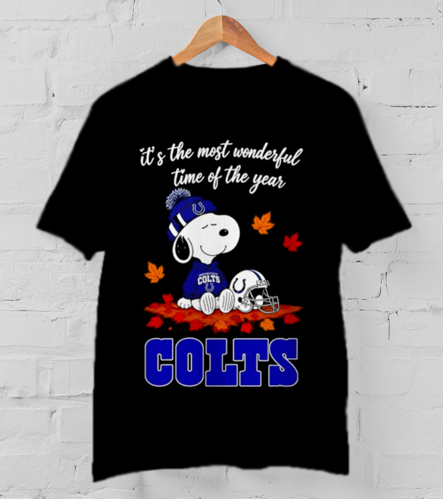 It's The Most Wonderful Time Of The Year Colts Snoopy Fall Halloween T-Shirt