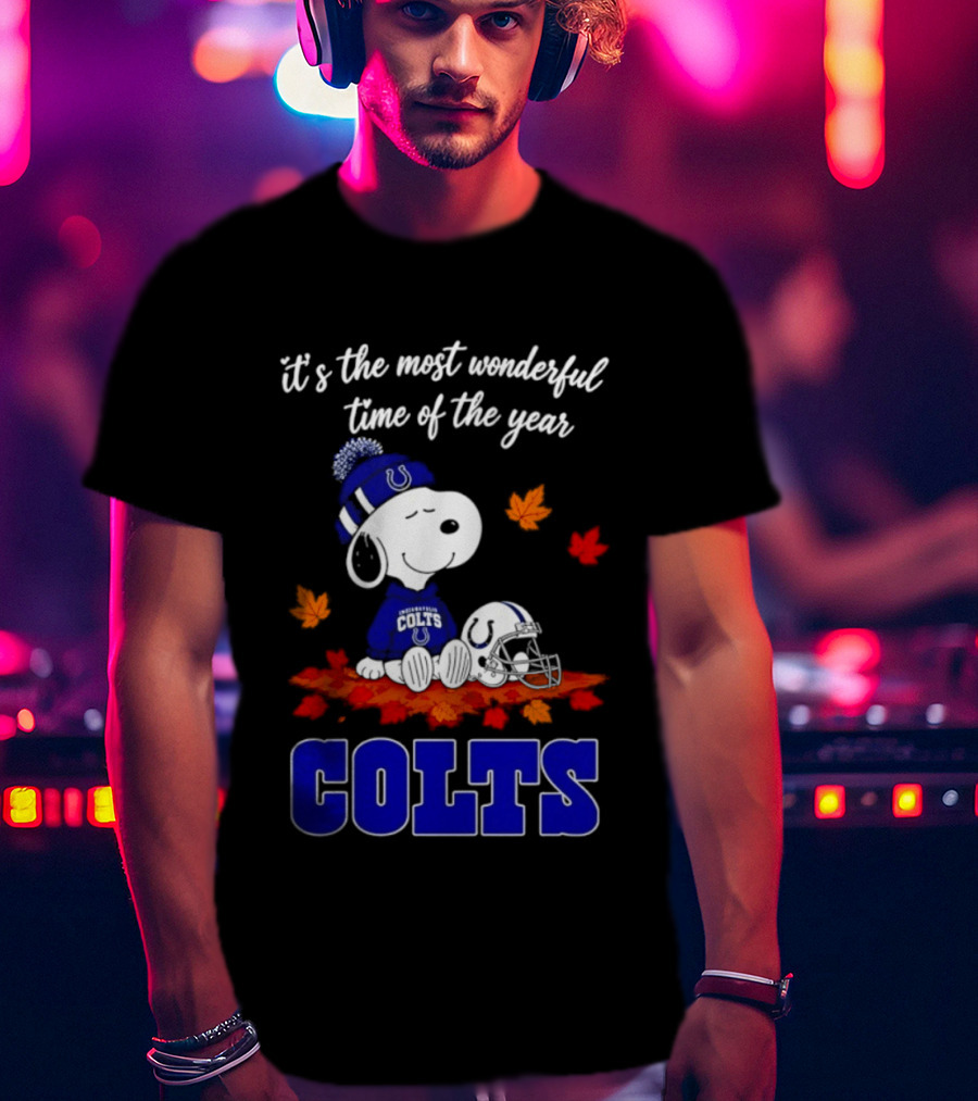 It's The Most Wonderful Time Of The Year Colts Snoopy Fall Halloween T-Shirt