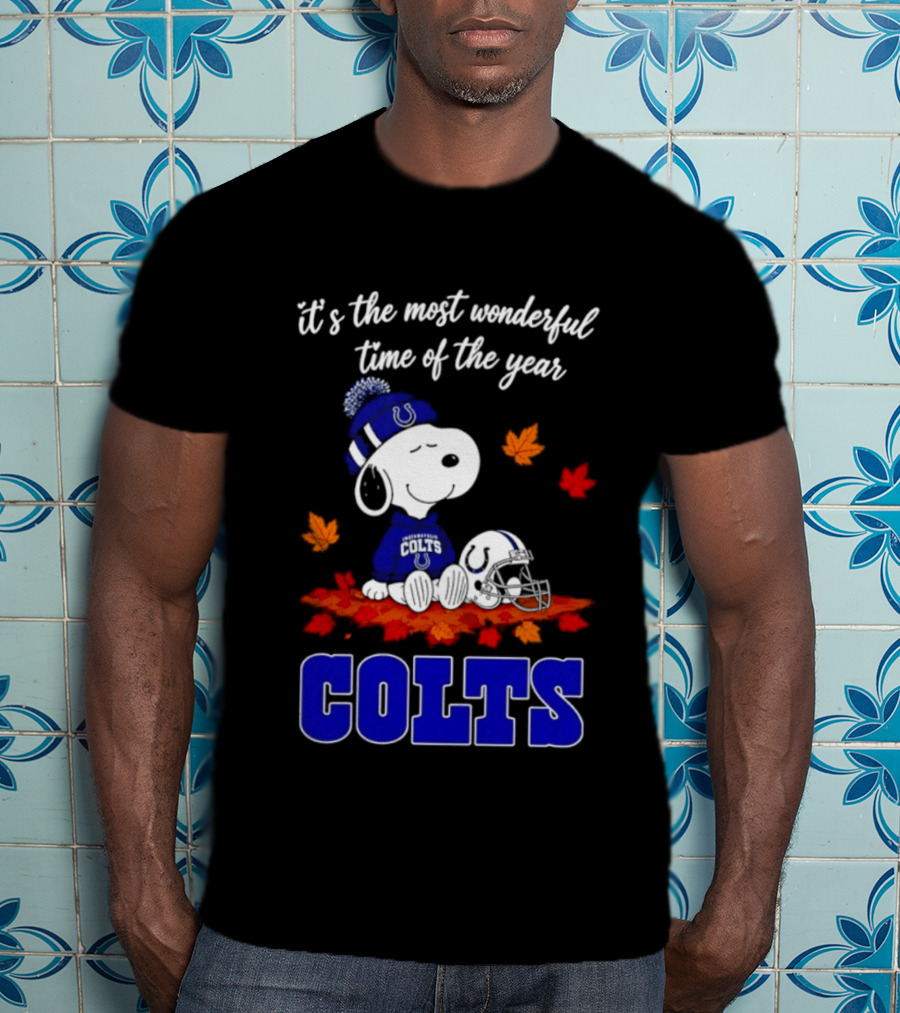 It's The Most Wonderful Time Of The Year Colts Snoopy Fall Halloween T-Shirt