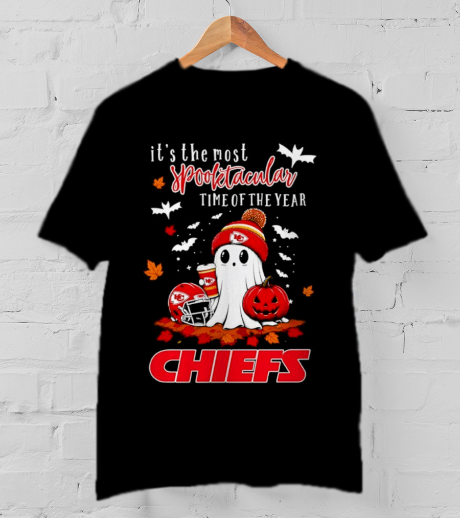 Kansas City Chiefs Halloween Ghost It's The Most Spooktacular Time Of The Year 2026 T-Shirt