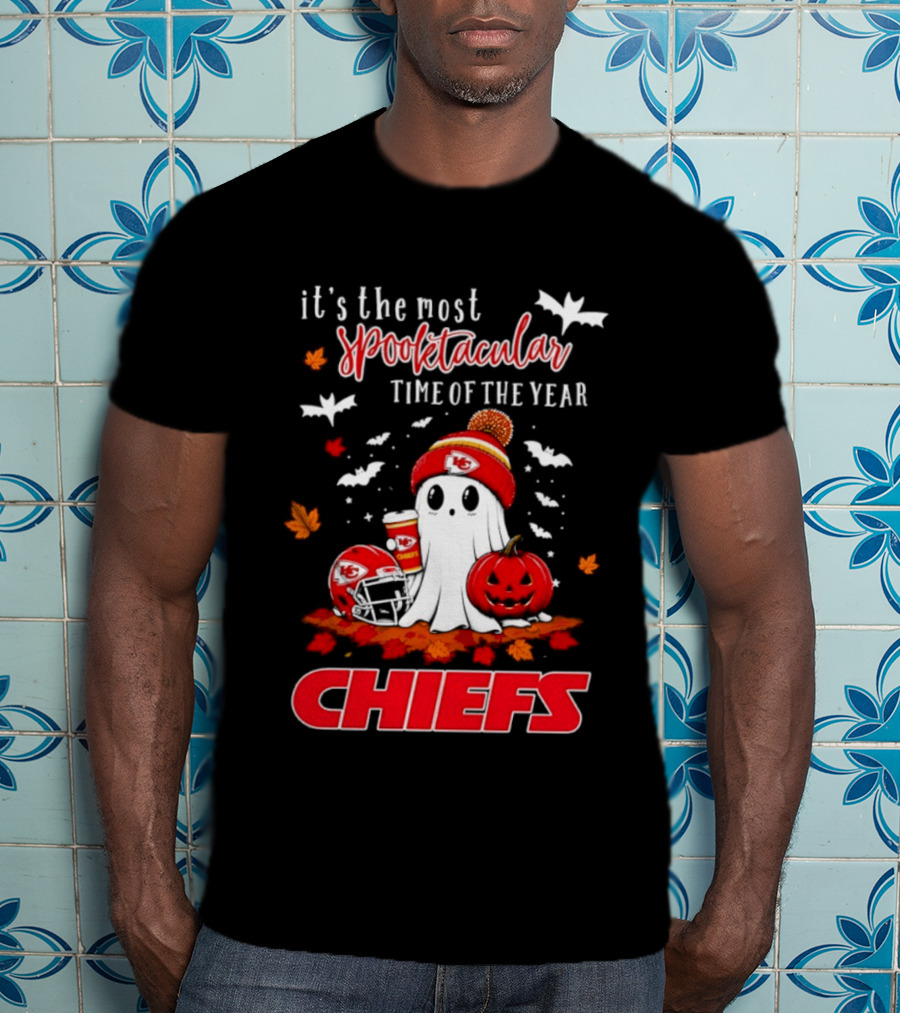 Kansas City Chiefs Halloween Ghost It's The Most Spooktacular Time Of The Year 2026 T-Shirt