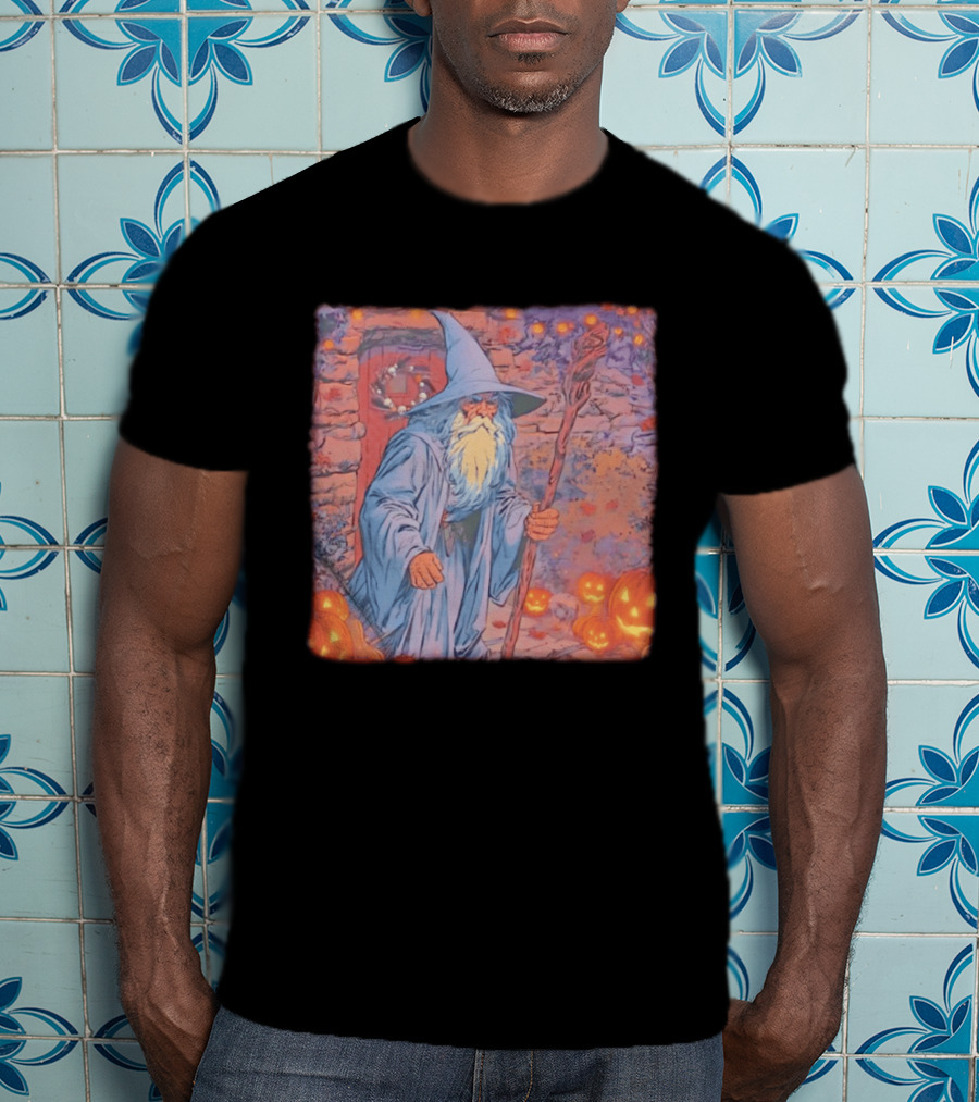 Wizard Halloween Night 2026 Magical Pumpkin Pathway T-Shirt