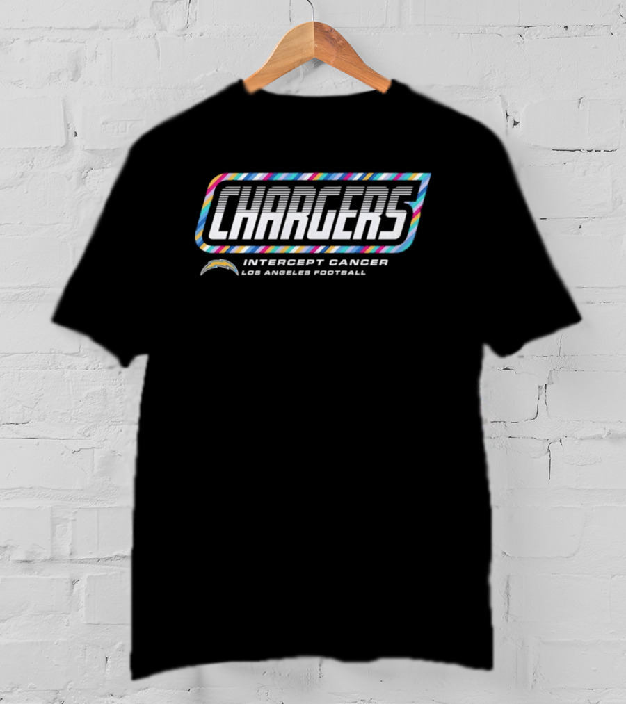 Los Angeles Chargers Intercept Cancer Crucial Catch 2026 Football T-Shirt