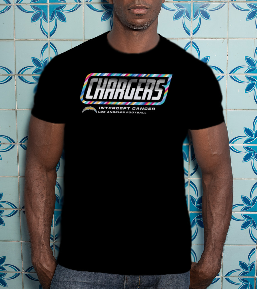 Los Angeles Chargers Intercept Cancer Crucial Catch 2026 Football T-Shirt